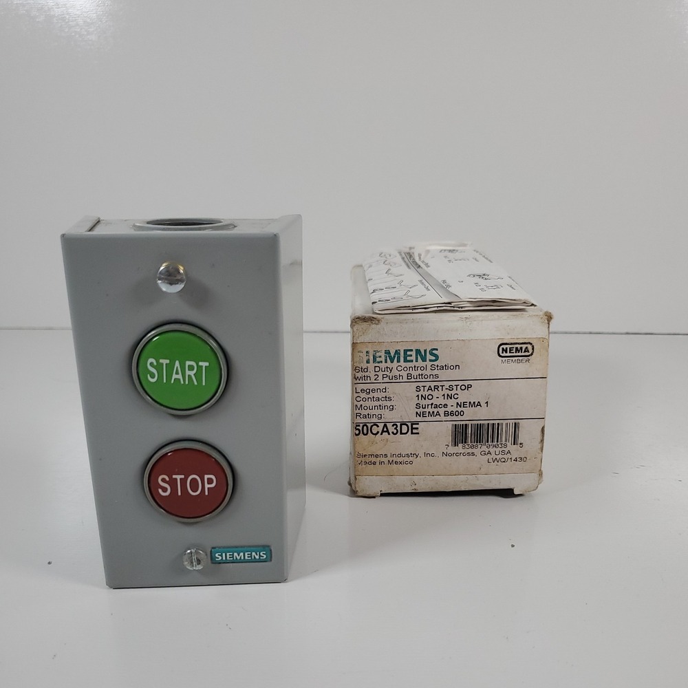 *New* Siemens 50CA3DE Start-Stop Pushbutton Switch Control Station, 1NO-1NC